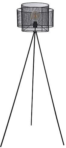 Stehlampe Stativleuchte Metall Stehleuchte schwarz Deckenfluter rund Käfig Wohnzimmer, dimmbar Fernbedienung, 1x RGB LED 8,5W 806Lm, DxH 60x150 cm