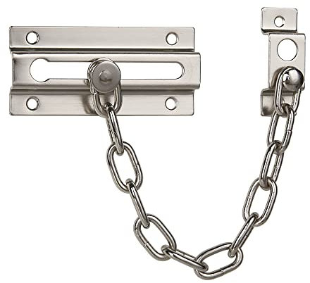 Messing Türkette, Reise Türschloss, 1pc Sicherheits-Türkettenschloss Kohlenstoffstahl-Diebstahlschutzbegrenzer for Holztüren in Haus, Hotel, Wohnung (Farbe: Gold) (Color : Silver)