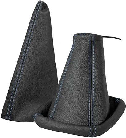 Soufflet de levier de vitesse et soufflet de frein à main compatibles avec Opel Corsa C année de construction 2000-2006 Accessoires de voiture Intérieur Pommeau de levier de vitesse en cuir véritable