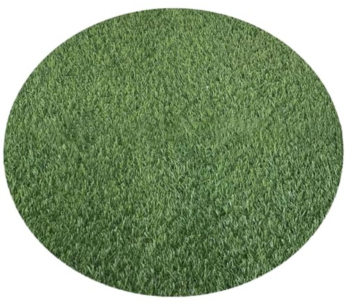 Happyyami Artificial Grass Mat Round Fake Grass Rug 23.62 in Circular Turf Tile for Tabletop Patio Garden Home Decoration Desk and Dining Table