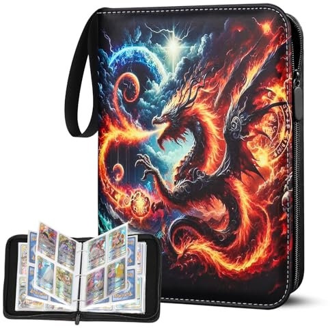 Sammelalbum für Karten, 50 Seiten 400 Karten Kapazität Sammelkarten Album, PU Tragbar Wasserdicht Karten Halter Heft Ordner Buch kompatibel Ninjago Geschenk für Kinder