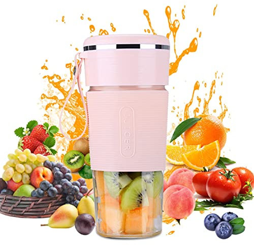 Smoothie Maker Mixeur portatif 300 ml, shakes aux fruits et presse-agrumes, mixeur à main rechargeable | Mixeur compact avec découpe en acier inoxydable à deux lames, pour la cuisine FITNES