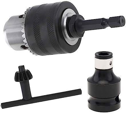 Adaptateur de mandrin de perceuse 3/8 pour visseuse à percussion avec convertisseurs de perceuse à tige de 6,35 mm, adaptateur de douille de perçage à une main, mini mandrin de perceuse