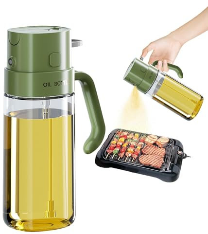Botella dispensador de aceite – Dispensador de aceite para cocina, 2 en 1, atomizador de aceite para cocinar | Botella de aceite Oil Mister Bottle, pulverizador de aceite de alimenticio con 2