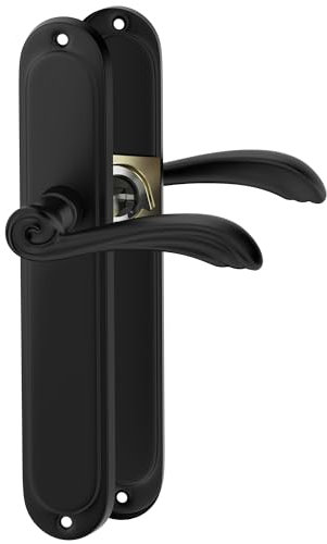 ERGO line VERONA Schwarz, klassische Türbeschlag Türgriff Blindschildgarnitur Drückergarnitur, Türbeschlag, Türklinke, Türdrücker