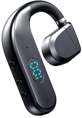 Wireless Single Earbud Bluetooth Headset mit Mikrofon Handy Telefon Freisprech Open Ear Einzeln Kopfhörer Kabellos mit Ohrbügel Schnurlos Ohrhörer Freisprecheinrichtung Ohr für Business Büro Fahren