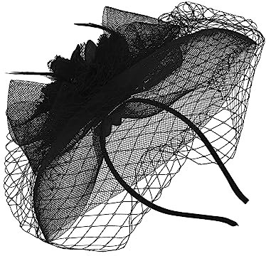 SOIMISS 2 Stück Zylinder Haarspangen Fascinators Für Frauen Schleierhut Haarschmuck Brauthut Teeparty Kopfbedeckung Damenhüte Stirnbänder Netzstoff Schwarz