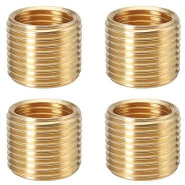 LT Easiyl 4 tuercas reductoras de latón M12 x 1,0 a M10 x 1,0 adaptador de rosca para tuberías de aire acondicionado, tuberías de protección contra incendios, tuberías de gas