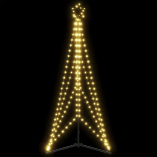 Gecheer Weihnachtsbaum-Beleuchtung 363 LEDs Tannenbaum Lichterbaum Weihnachtsdeko Stern Beleuchtung Außen Beleuchtet Lichterkette Warmweiß 182 cm