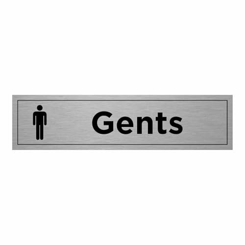Gents Toilet Sign with Border – 300 x 75mm – Durable 0.5mm Aluminium with Bold Text & Black Border, Self-Adhesive for Easy Mounting, Professional Restroom Signage for Offices & Public Spaces (1)