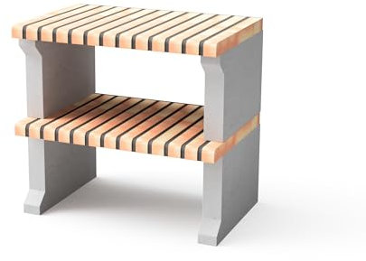 MOVELAR - Cavalletto laterale Alcoa Plus XL per barbecue da lavoro prefabbricato (grigio, arancione - 86,5 x 58 x 58 x 58 cm) - Uso esterno