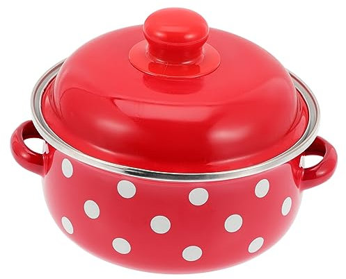 Veemoon Olla De Sopa Esmaltada Retro Tapa Olla Espesa De Cocina Para Estofado Utensilios De Cocina Para Uso Casa