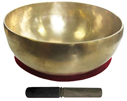 Klangschalen Therapie Set 3-tlg Klangschale 1600-1700g 24-26 cm + Kissen + Holz-Leder Klöppel. Therapieklangschale. 70221-7
