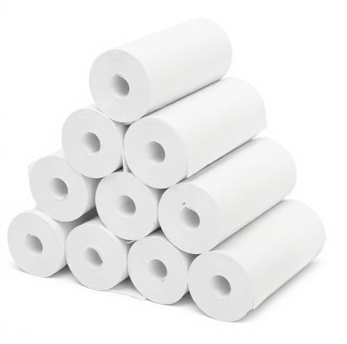 10 Rotoli di Carta per la Stampa Istantanea 57x25mm Compatibile con la Maggior Parte delle Telecamere e delle Stampanti Istantanee per Bambini, Bianco