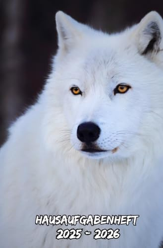 Hausaufgabenheft 2025 2026 Wolf: Wochenkalender mit zwei Seiten pro Woche, Schulplaner für Schüler (Grundschule, Mittelschule, Gymnasium, Universität)