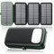 Cargador Solar Power Bank 27000mAh – FEELLE Batería Externa con 3 Salidas USB 3A Carga Rápida, Linterna Integrada y 4 Paneles Solares Plegables Cargador Portátil para Smartphones Tablets（Verde）