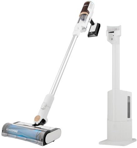 Shark Clean & Empty Cordless Vacuum Cleaner with Auto-Empty System, Lightweight Anti Hair Wrap Vacuum with Pet & Crevice Tools, 40 Mins, Charging Dock, LED Headlights, White,Mohogany, BU3521UKTSB