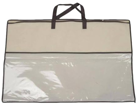 ＡＷＨＡＯ Organizador de Armario, Organizador de Ropa, 70 X 50 Cm, Bolsa Multifuncional para Guardar Edredones, Almohadas, Juguetes y Sábanas, Borde Marrón