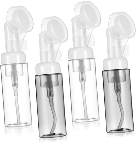 FOYTOKI Schiumogeno Trasparente 60Ml 4 Pezzi per Mousse Riutilizzabili per Shampoo Doccia Bottiglie Compatte per Viaggio