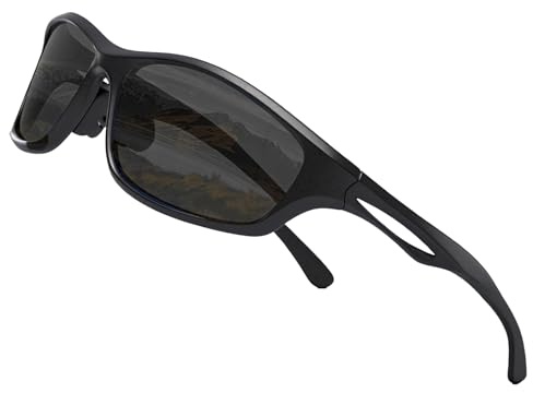 JAGPX Polarisierte Sonnenbrille Herren UV400 Schutz Fahrradbrille Herren＆Fahrradbrille Damen Sonnenbrille Sport Fahrrad Brille Sportbrille Laufbrille Rennrad Brille Für Radfahren,Laufen,Angeln (Grau)