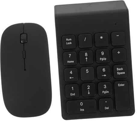 Wireless Numeric Keypad for Laptop with Mouse Black Abs Combo | Home Office Use, Lightweight and Portable, Easy Storage, Smooth Operation