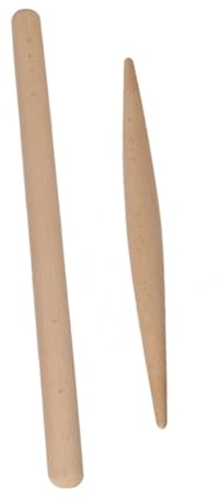 ABOOFAN Wooden Rolling Pin Set for Baking – 2pcs Large Beech Dough Sticks with Pointed and Round Ends, Kitchen Pastry Cooking Tool for Dough Rolling and Pastry Making at Home