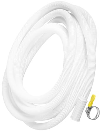 POPETPOP Tubo de Drenaje Flexible para Aire Acondicionado y Lavadora Metros con Abrazadera Manguera Extensible y Fácil Instalación para Desagüe y Drenaje