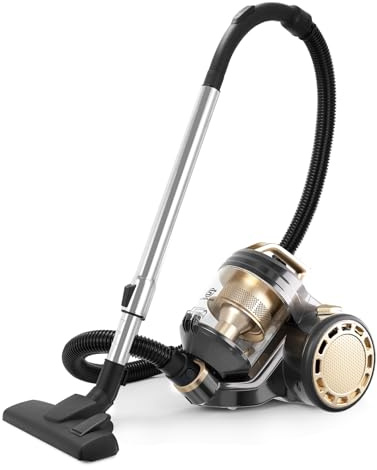 SUPERLEX Cylinder Vacuum Cleaner 700 W Bagless Vacuum Cleaners for Home Powerful Suction Corded Small Hoover with HEPA Filter 2L Large Dust Bin Lightweight Compact Design for Carpets and Hard Floors