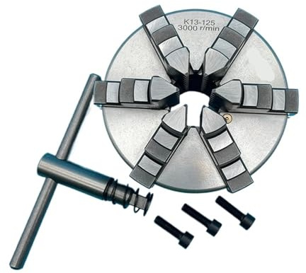 Mandrin de tour auto-centrant à 6 mâchoires 125 mm – Accessoire de tour manuel en métal K13-125 for usinage de précision