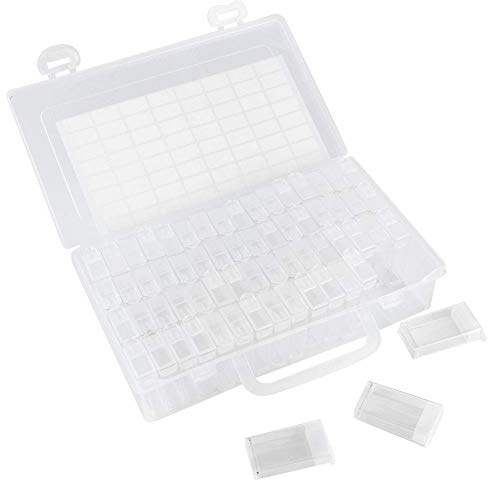 VGEBY Diamanter Målarlåda 64 Fack Organizer med Klistermärken för Pärlor och Hantverksförvaring Polypropen 8,7x5,2x2,0in