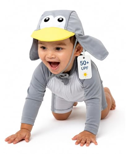 Cuddle Club Traje de baño un Cuarto de Bebé y un Niño Pequeño | Niños y Niñas Unisex Infantil Solsuit Penguin 0-3 Meses