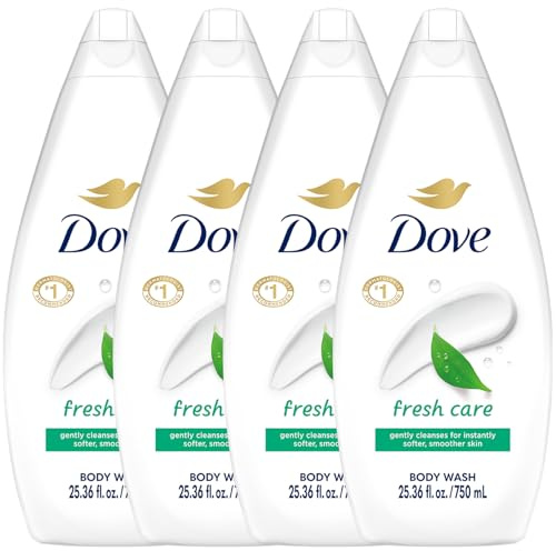 Dove Body Wash, Fresh Care, Value-Size 4-Pack – Soothing Moisturizing Cleanser for Soft Skin, 25.36 Oz Ea