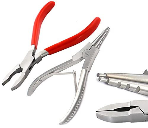 OdontoMed2011 Bead Capture Ring Opener & Closer W/PVC Red Set - Ball Closure Body Piercing Tool Tattoo Edelstahl 2 Ring Öffnen und Schließen Zange Ring Opener Zange