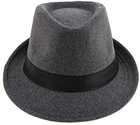 Herren Manhattan Strukturierter Trilby Irish Wollfilz Fedora Hut Schwarz, grau, Einheitsgröße