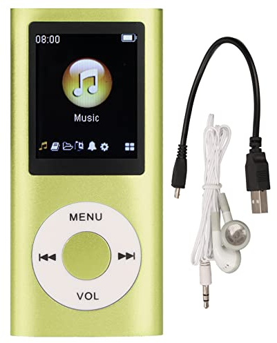 MP3-spelare, Musikspelare med 1,8-tums LCD-skärm Mini USB-port, Slimmad Klassisk Digital Röstinspelare med FM-radio, Högtalarförlustfritt Ljud, Stöder Upp Till 64 GB (Grön)