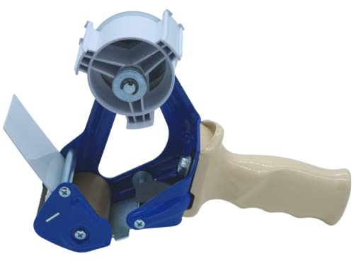 FLG | Handabroller Standard Blau Klebebandabroller Metallgehäuse Paketbandabroller 50 mm Abroller Paketband