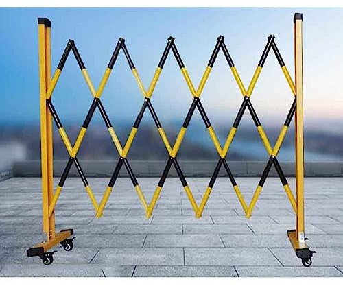 Industrielle, Erweiterbare Metallbarrikade, Tragbares Absperrgitter Mit Rollen Versenkbarer Verkehrszaun Mobile Sicherheitsabsperrung Dekorativer Gartenzaun Haustierzaun Tor Einstellbar ( Farbe : Schw