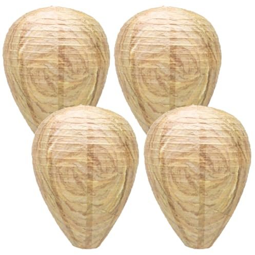 Best Bee Brothers Wasp Nest Decoy, Collapsible Fake Wasp Nest (4 Pack), Weatherproof, Yellowjackets, Wasps and Hornets