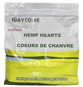 SUNYEAH Canadian Hemp Hearts - 2kg of Pure Prairie Saskatchewan Harvest Shelled Hemp Seeds, Perfect for Smoothies, Yogurt, and Salads - Non-GMO, Vegan, Keto, Gluten-Free(Pack of 1)