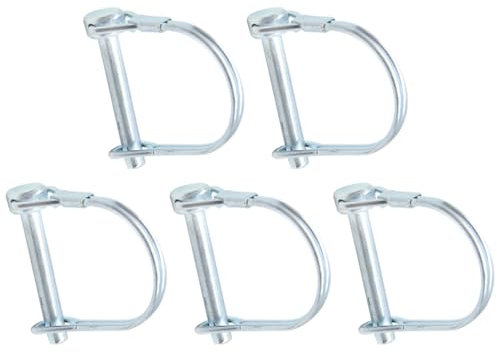 Hocansen 5 Pezzi Albero di Bloccaggio Perno 6x40mm Vite di Bloccaggio Perno Perni a forma di D per Rimorchi,Prato e Giardino (DX/6x40mm)