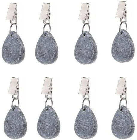 OFGAOO 8 Stück Tischdeckenbeschwerer, Marmor Tischdecke Gewichte Tischdecke Anhänger Naturstein Tischdecken Beschwerer Draußen Mit Stahl Klammer Für Picknicks Hochzeiten Garten Picknick