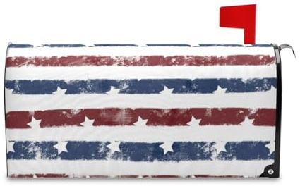 Tatenale Mailbox Covers Magnetic Standard Size Letter Box Covers Mailbox Wraps for Home Outdoor Garden Yard Decoration 18x20.7in American Flag Strips