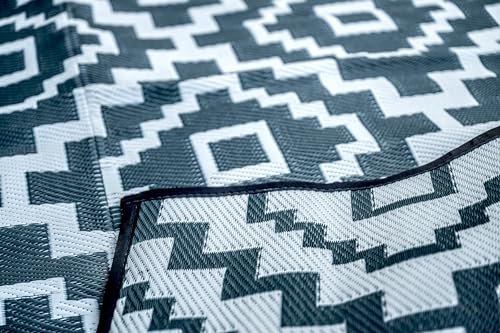 BITS4REASONS DELUXE AWNING CARPET, Aztec Grey, 2.5m x 3.5m - Breathable Ground Sheet, Durable Camping & Caravan Flooring, UV Stable & Rot-Proof, Easy Clean with Storage Bag