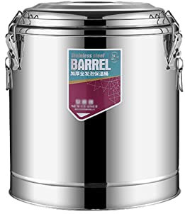 Kommerzielles isoliertes Fass, großes Fassungsvermögen, Edelstahl-Heißwasser-Wärmeisolationsfass, Isoliereimer für heißes Wasser, Tee, Kaffee, Edelstahl, Silber/-/10 l