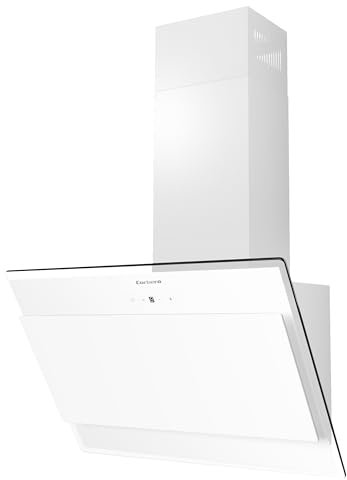 Corbero - Campana Decorativa | ONEGA675W | Cristal Blanco 60 cm | 230W | 3 Velocidades | Control Touch | Caudal 750 m3/h | Vidrio Templado | Filtro Aluminio 3 Capas, Filtro Carbón, Blanco