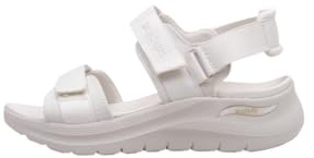 Skechers Women's Arch Fit 2.0 Sandal Go-Getter Sandals, Off White Webbing, 6 UK