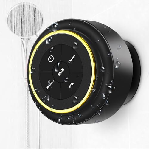 TDLIRH Bluetooth Shower Speaker, Portable Waterproof Speaker with Suction Cup, Wireless Outdoor Speaker for Pool, Camping, Beach, Hiking, Kayaking, Great Gift for Men, Women