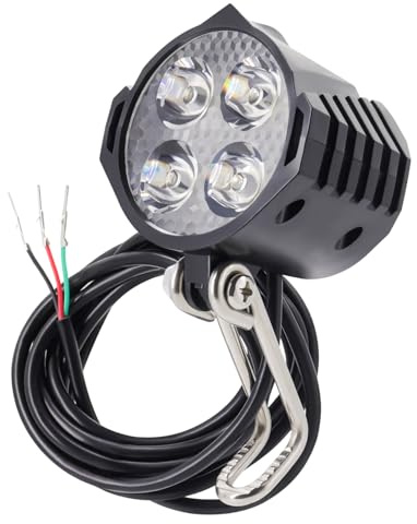 Ebike Headlight 48V 36V, 12V-60V Compatible, 3 Pin SM Connector Electric Bike Front Light