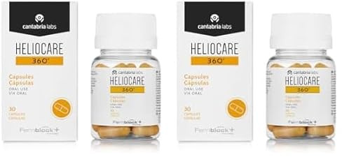 Heliocare 360º Cápsulas - Fotoprotección desde el Interior, Aumenta la Resistencia de la Piel al Sol, Previene Fotoenvejecimiento y Manchas, 30 cápsulas (Paquete de 2)