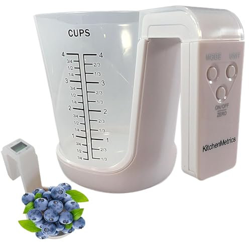 Verre doseur numérique avec balance, Balance de cuisine numérique 2 en 1 avec verre doseur, Verre doseur électronique avec écran LCD, 4 modes, Balance domestique